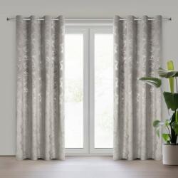 Takoy Acélszínű bársony sötétítő függöny fényes mintával 140x250 cm ringlivel - RAJA