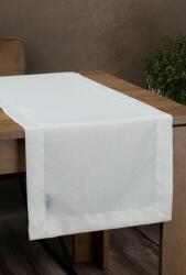 Takoy Asztali futó fehér-ezüst 40x200 cm JOWITA ezüst csillogó cérnával díszített geometriai mintával és díszszegéllyel