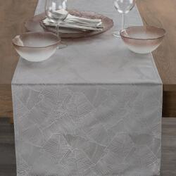 Takoy Asztali futó ezüst-fehér 40x140 cm ISLA jaquard banánlevélmintával