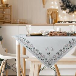 Takoy Karácsonyi zsenília asztalterítő természetes, zöld 100x100 cm télies mintával
