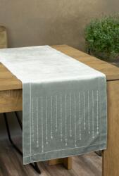 Takoy Traversă de masă argintie 35x220 cm din catifea ROYAL 3 cu zirconii Fata de masa