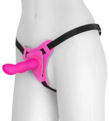  Strap-On Snapper Crushious din Silicon, Ham Reglabil, Roz, 12.5 cm