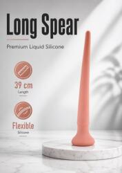 Passion Labs Dildo Lung din Silicon Lichid cu Ventuza, 39 cm, Flexibil, Diametru 4.7 cm