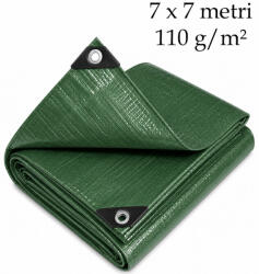 Prelata ranforsata de exterior, 7x7 m, impermeabila, universala, 110 g/mp, verde (WM110.7x7.GREEN)
