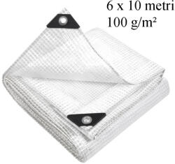 GWD Prelata cu inele metalice, 6x10 m, polietilena impermeabila 100 g/mp, rezistenta la inghet (10.100.610)