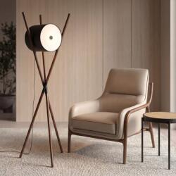 AC Atelier Lampa de podea din lemn si piele sintetica design LUX Black (AC 8098)
