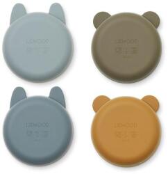 Liewood Set 4 boluri din silicon Iggy - Golden caramel/blue multi mix - Liewood Set pentru masa bebelusi