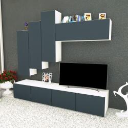 Spectral Mobila Living Armonia V3 MDF Gri - cu sistem "PUSH TO OPEN