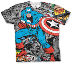 HYBRIS tricou bărbați Captain America - Comic Allover - HYBRIS - DSN-1-CPTA006-SUB