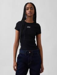 GAP Ребрести тениска с лого GAP GAP | Cheren | ЖЕНИ | XXS