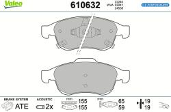 VALEO Set placute frana VALEO 610632 (610632)