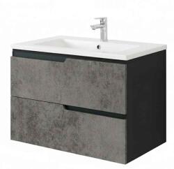 Fluminia Bari Masca lavoar baie suspendata 80x46xH51 cm, Gri inchis (urban grey) (BARI82-NM-UG-L)