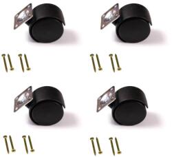 haaus Set 4 Roti pivotante din plastic, cu flansa metalica, Ø 40 mm, max 20 kg (918248)
