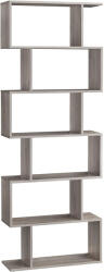 VASAGLE Biblioteca VASAGLE cu 6 rafturi, din lemn, pentru living, gri stejar (EZ-LBC061M01) Biblioteca