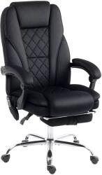  Ergonomikus irodai szék masszázsfunkcióval, lábtartóval, forgóval, görgőkkel, fekete