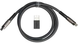 Keychron Cablul de date Keychron Double-Sleeved Geek 8K USB-C - USB-C M/M, 1 m, negru + adaptor USB-A/C (CAB-38)