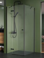 NEW TRENDY Kalibra Black cabină de duș 80x70 cm dreptunghiular negru mat/sticlă transparentă K-5041 (K5041)