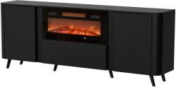  Cama Volare chest of drawers 200 x 39 x 75 cm black + fireplace Comoda