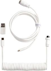 Keychron Cablu de date Keychron Coiled Aviator 8K USB-C - 5 pini (GX12) M/F, 1, 7 m, alb + adaptor tip A-C (CAB-48)