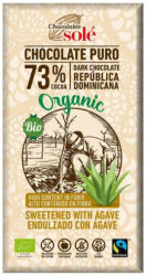Chocolates Sole Ciocolata bio cu sirop de agave si 73% cacao, 100g, Chocolates Sole