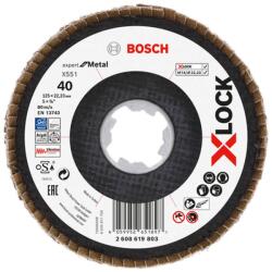 Bosch Disc lamelar slefuire otel Bosch X551 Expert for Metal, inclinat, X-Lock, 125x22.23mm, G40 (2608619803)