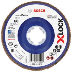 Bosch Disc lamelar slefuire otel Bosch X551 Expert for Metal, plastic, X-Lock, 125x22.23mm, G60 (2608619816)
