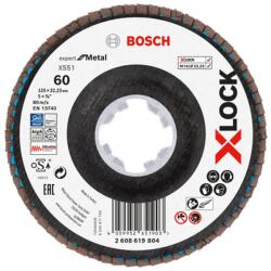 Bosch Disc lamelar slefuire otel Bosch X551 Expert for Metal, inclinat, X-Lock, 125x22.23mm, G60 (2608619804)