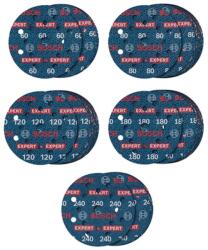 Bosch Disc abraziv Bosch EXPERT O780, 125mm, G560/80/120/180/240, 55 bucati (2608902429)