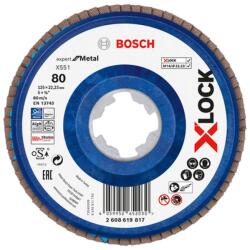 Bosch Disc lamelar slefuire otel Bosch X551 Expert for Metal, plastic, X-Lock, 125x22.23mm, G80 (2608619817)