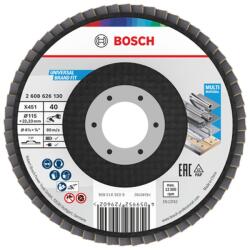 Bosch Disc lamelar slefuire multi-material Bosch X451, 115x22.23mm, G40, 15 bucati (2608626171)