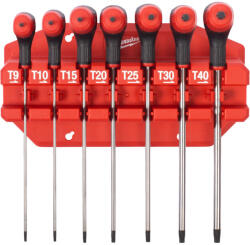 Milwaukee MLW - Set 7 chei cu maner in T, Torx, cu suport [4932498690] (4932498690) Cheie imbus