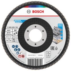 Bosch Disc lamelar slefuire multi-material Bosch X451, inclinat, 115x22.23mm, G60, 15 bucati (2608626168)
