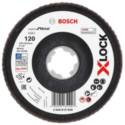 Bosch Disc lamelar slefuire otel Bosch X551 Expert for Metal, inclinat, X-Lock, 125x22.23mm, G120 (2608619806)