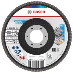Bosch Disc lamelar slefuire multi-material Bosch X451, 115x22.23mm, G80, 15 bucati (2608626173)