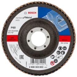 Bosch Disc lamelar slefuire otel Bosch X431 Standard for Metal, inclinat, 115x22.23mm, G60 (2608603653)