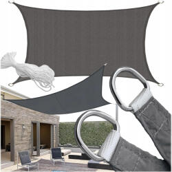 Malatec Kerti Napernyő, Téglalap Alakú Árnyékoló, 2x3m Napvitorla 160 g/m2 - szürke