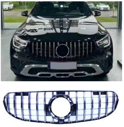  Mercedes Benz C253 X253 GLC Offroad 2019-2022 króm - lakkozott fekete hűtőrács Panamerica AMG GT stílusban Type2