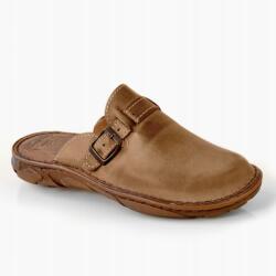 Maximus férfi bőr flip-flop papucs 022 nat. bőr barna 44-es méret (022)