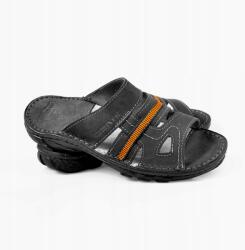 Maximus 019 Lengyel férfi bőr flip-flop papucs Maximus fekete 40 (019)