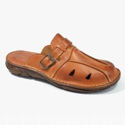 Maximus 031 Lengyel férfi bőr flip-flop papucs Világos Barna 42 (031)