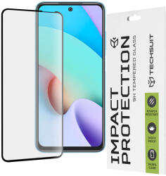 Techsuit Протектор за Xiaomi Redmi 10 / Redmi 10 2022 - Techsuit - 111D Пълно покритие / Пълно лепило със стъкло - Черен