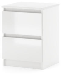 WIPMEB SIMPLE Stolik Nocny 40 2S biały/biały połysk (wipPULESN02BPBM005010)
