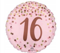 Amscan Pretty Pink Szülinapi Fólialéggömb 16. Születésnapra 46CM