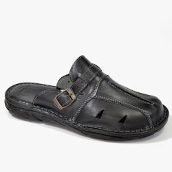 Maximus 031 Lengyel férfi bőr flip-flop papucs Fekete 43-as (031)