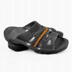 Maximus 019 Lengyel bőr férfi flip-flop papucs Fekete 42 (019)