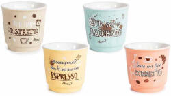 Decorer Set 4 pahare portelan multicolor pentru cafea Coffee Ø 6 cm x 6 H, 90 ml (A72.15.43) Pahar