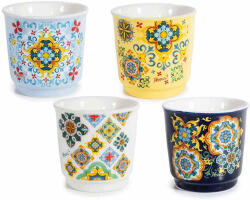 Decorer Set 4 pahare portelan multicolor pentru cafea Majolica Ø 6 cm x 6 H, 90 ml (A72.15.44) Pahar