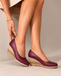 Ciucaleti Pantofi dama casual din piele naturala box cu platforma de 7 cm MARA GRENA - ellegant - 217,90 RON