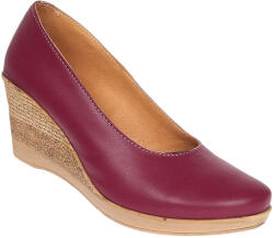 Ciucaleti Pantofi dama casual din piele naturala box cu platforma de 7 cm MARA Visiniu