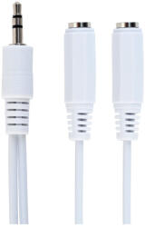 Gembird CCA, 415W , Splitter audio 3.5mm M la 2A 3.5mm F, 10 cm, white (CCA-415W)
